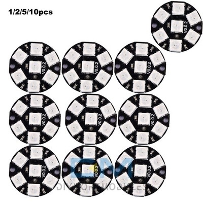 1-10PCS 7-Bit WS2812 5050 RGB LED Module Ring Round Decoration Bulb for Arduino