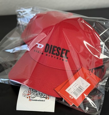 RARE Diesel Corry-Div HAT Baseball Cap with Logo Embroidery Formula Red