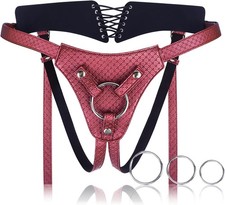 Strap On Dildo Harness for Women Men Pegging Sex Toys, Fully Adjustable Vegan Le