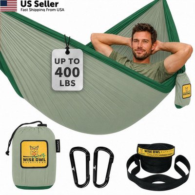 Wise Owl Outfitters Camping Hammock - Single, Sage & Dark Green