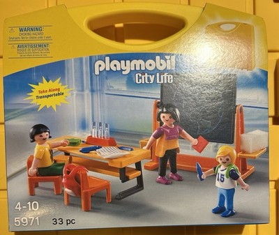 PLAYMOBIL City Life 5971 School Classroom Take Along playset carry case - NEW 