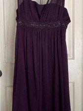 Jessica Howard Plum Beaded Empire-Waist Maxi Dress