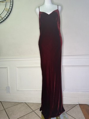 ralph lauren burgundy velvet dress Ralph Lauren Collection Maroon Velvet Victorian Sleeve Detail Shift Dress S Ralph Lauren