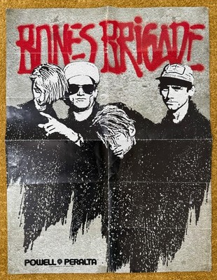 Vintage 1986 POWELL PERALTA Bones Brigade Skateboard Poster Two Sided