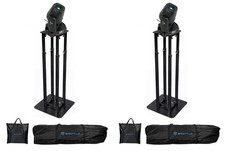 2 Rockville ROCK SPOT 260W DJ Moving Head Spot/Gobo Lights Black Totem Stands