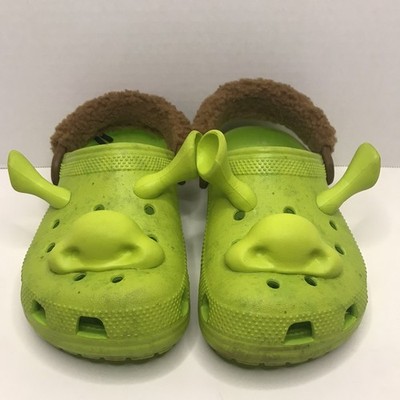 Crocs DreamWorks Shrek Kids Size 2J / 2Y Shoes Classic Clog Faux Fur Water Shoes