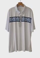 MAELREG Performance Polo Shirt White W/Blue Camo Stripe Golf Mens 3XL NEW