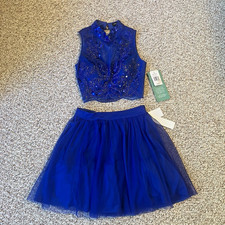NWT 2 Piece Formal Dress Size S 1 HOCO Prom Bead Glam Dancer Festival Love Reign