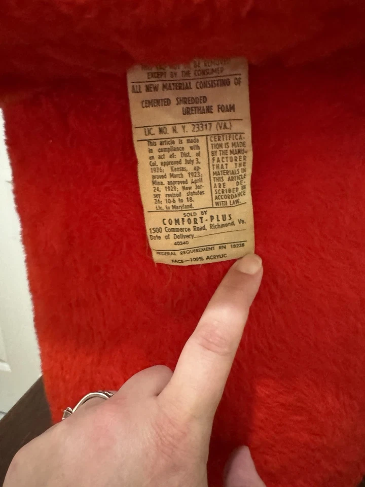 Asiento otomano jassock reposapiés con forma de hongo rojo MCM vintage años 70 Foto 3 de 4