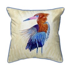 Betsy Drake Reddish Egret Portrait Large Indoor Outdoor Pillow 18x18