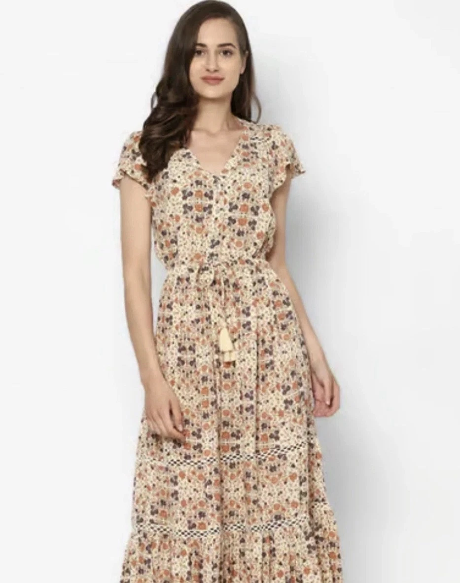 american eagle floral maxi dress AE Tiered Ruffle Maxi Dress Women's Multi XXS