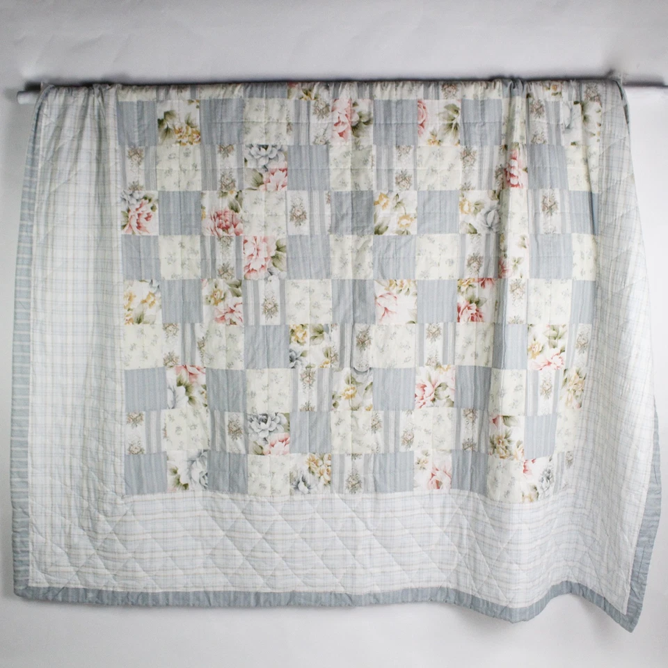 Sunham Home Fashions Floral 85" Square Quilt & 2 Shams 20" x 26" Matching - Image 3 of 4