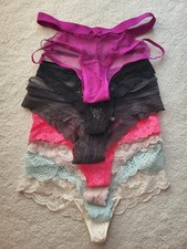 Lot of 7 Victoria's Secret Lace Thong Cheeky Panties Size XS Low-rise Vintage