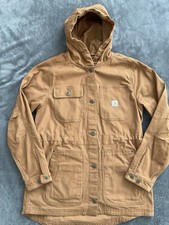 Carhartt Rugged Flex Canvas Coat Women s Size M Hooded Jacket 104291 Brown
