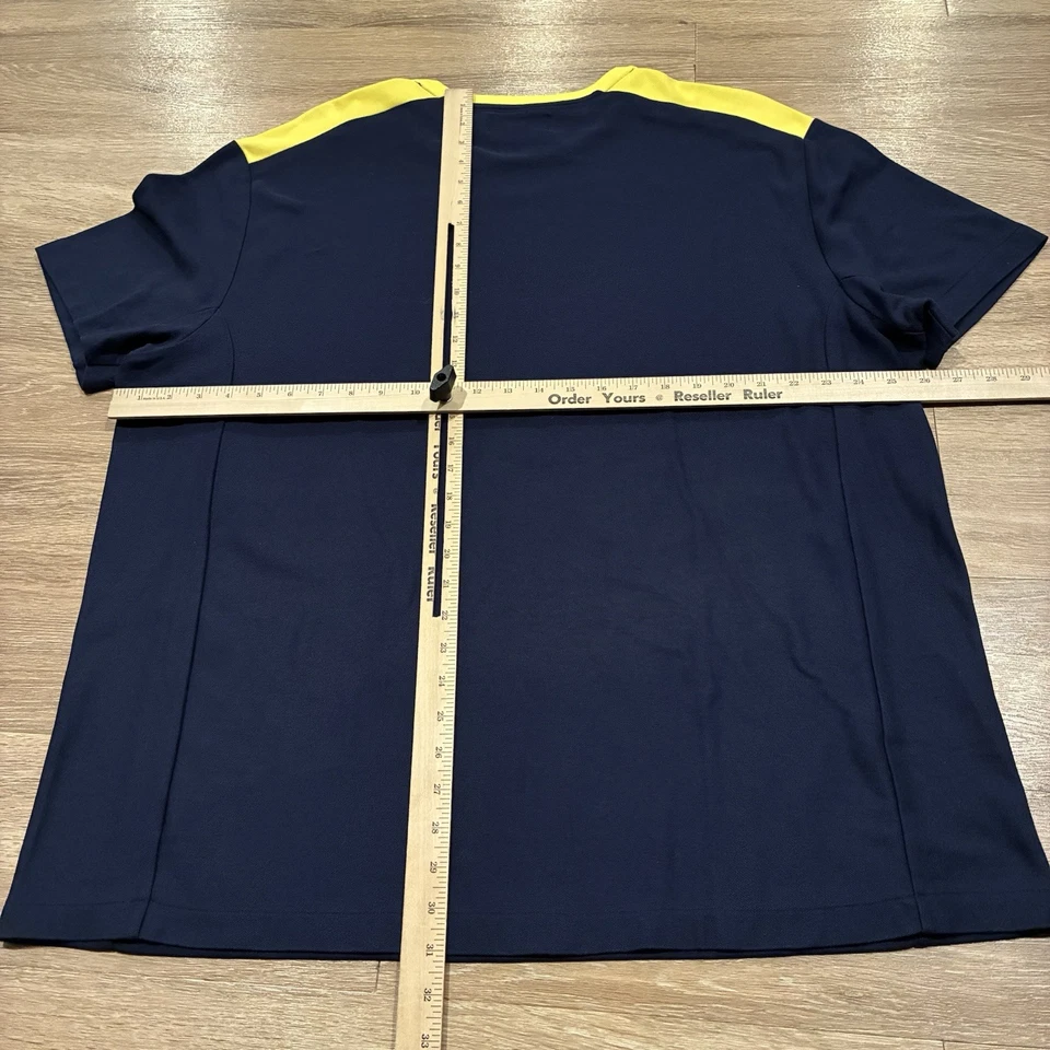 Camiseta Polo Ralph Lauren Para Hombre Amarillo Azul Marino Talla 2XL XXL Gestión de la Humedad De Colección Foto 4 de 4