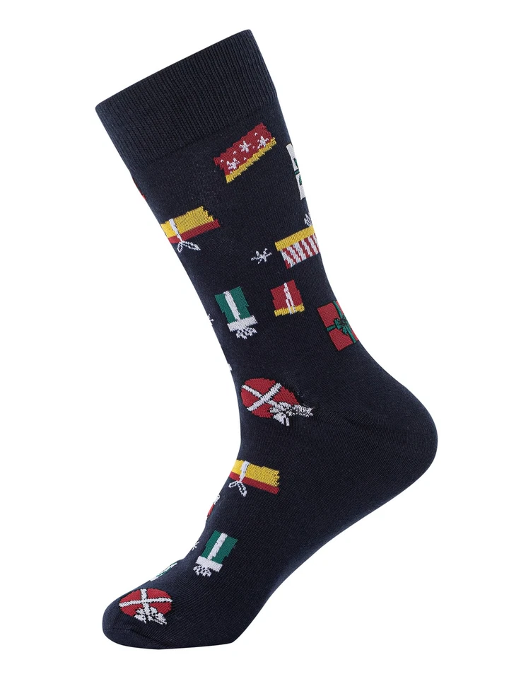 Jack & Jones de los hombres Pack de 5 calcetines envolventes navideños, Azul - Imagen 4 de 4