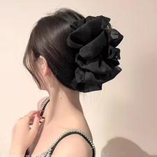 Chiffon Bow Hair Claw Three Layer Large Barrette Decorative Headwear Women