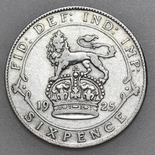 1925 George V Sixpence — photo from the most recent tracked eBay sale