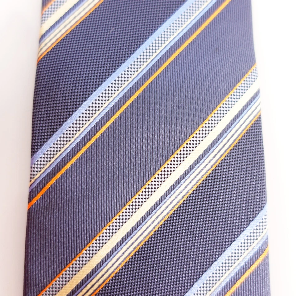 Corbata clásica FEMMIO VALENTINO Italia azul pizarra a rayas múltiples Oxford Foto 2 de 4