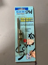 Vintage Scripto Erasable Ink Refill Blue  Ink Fine Point with Erasers NOS