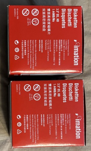 2 Packs of Imation 2HD IBM Formatted 1.44 MB 3.5" Diskettes New 41 Diskettes - Afbeelding 3 van 3