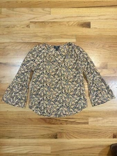 Drakes London By JCrew Women’s Size 2 Pullover Vneck Flare Sleeve Giraffe Print