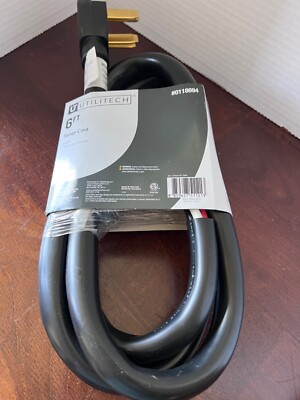 Utilitech 6-ft 4-Prong Black Range Appliance Power Cord Model