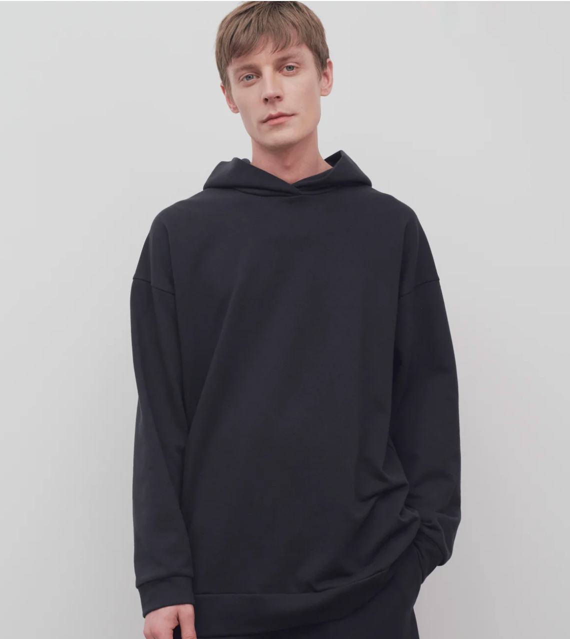 FILA Felpa con cappuccio uomo The Row Essoni grande nera in jersey di cotone