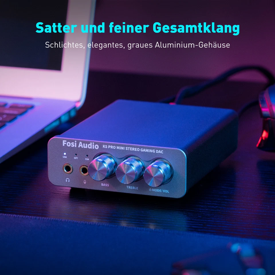 Fosi Audio K5 PRO Kopfhörer Verstärker DAC Digital zu Analog Audio Converter - Bild 4 von 4