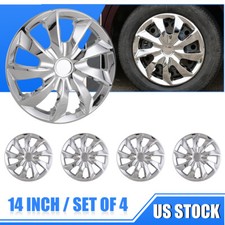 Universal 4pcs 14 Chrome Snap-on Full Hubcaps Wheel Covers For R14 Steel Rims Universal 4pcs 14 Chrome Snap-on Full Hubcaps Wheel Covers For R14 Steel Rims