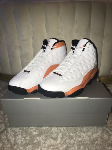 orange black white jordan 13