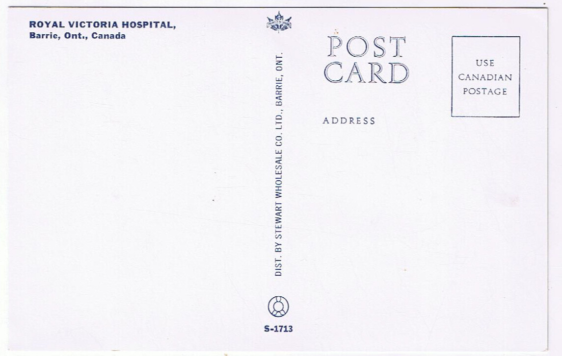 Postcard Barrie Ontario Royal Victoria Hospital Old Cars 1960s eBay