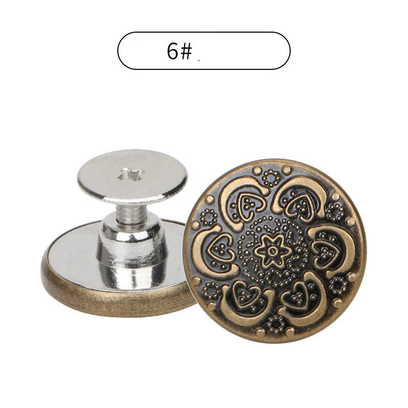 Brass Replacement Buttons Hammer On For Repair Waist Buttons Stud Denim Jeans - Image 2 of 4