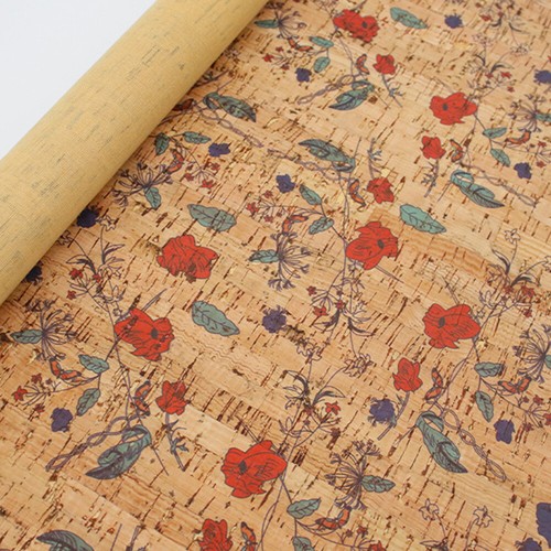 Tela de corcho suave estampada de flores 21x29 cm para hacer zapatos de bolsa decoración artesanal - Imagen 2 de 6
