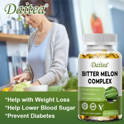 DAITEA Organic Bitter Melon Extract Capsules - Blood Sugar Support 2500mg