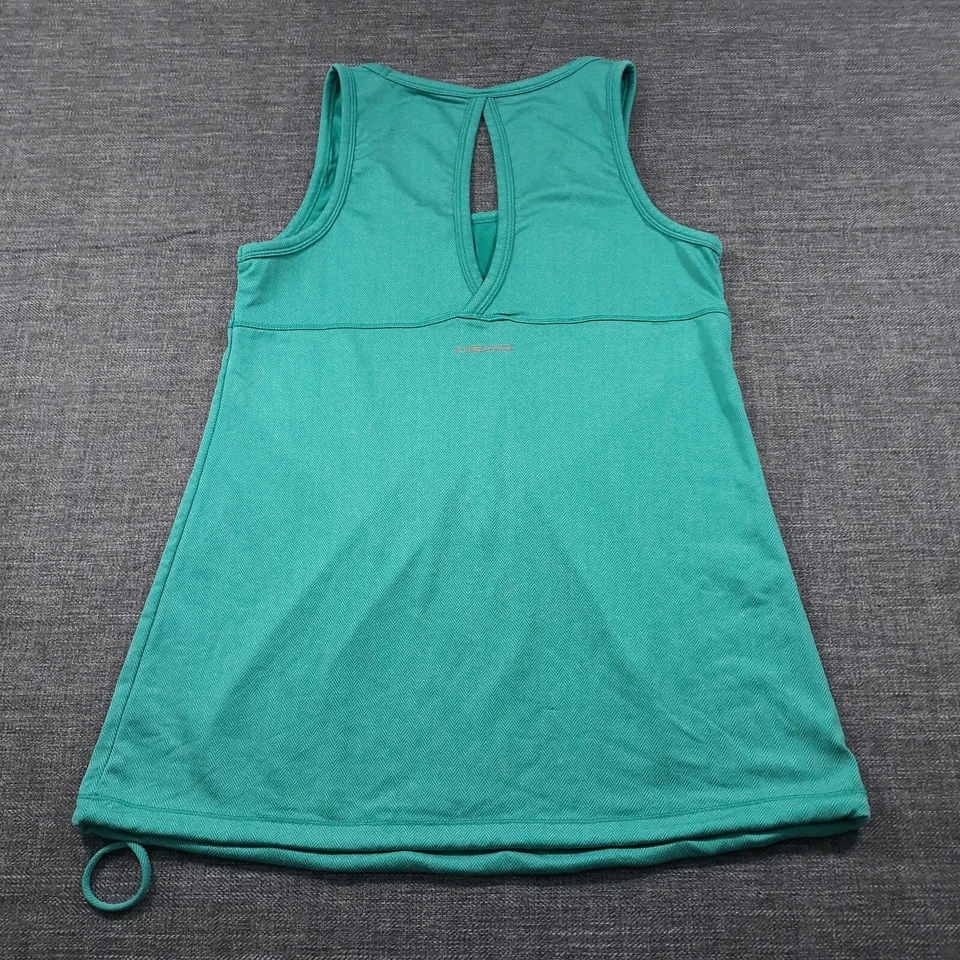 HEAD 网球背心女式小号女士庭院大圆领绿色 — 第 2/4 张图片