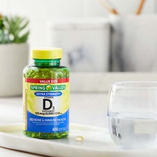 Spring Valley Vitamin D3 Softgels, 125 mcg per Softgel, 5,000 IU, 400 Count