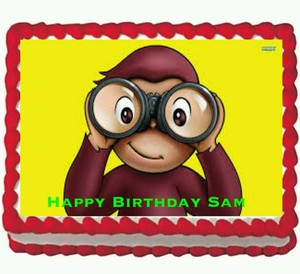 Curious George Birthday Party Edible Frosting Cake Topper 1 4