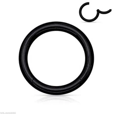 Segment Hinged Captive Ring Heavy 10 Gauge 1/2" Titanium Black IP *