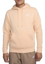 NIKE Men's Sportswear Club Fleece Pullover Hoodie Peach Size 2XL BV2654-801 NWT