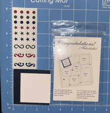 Creative Memories - Gift Kit -  Sticker Sheet & Blue White Square Paper