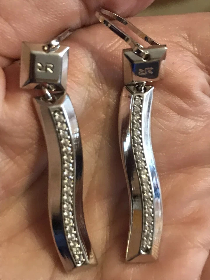 REBECCA ITALY WHITE GLD PLATE BRONZE SAHARA EARRINGS - Image 3 of 4