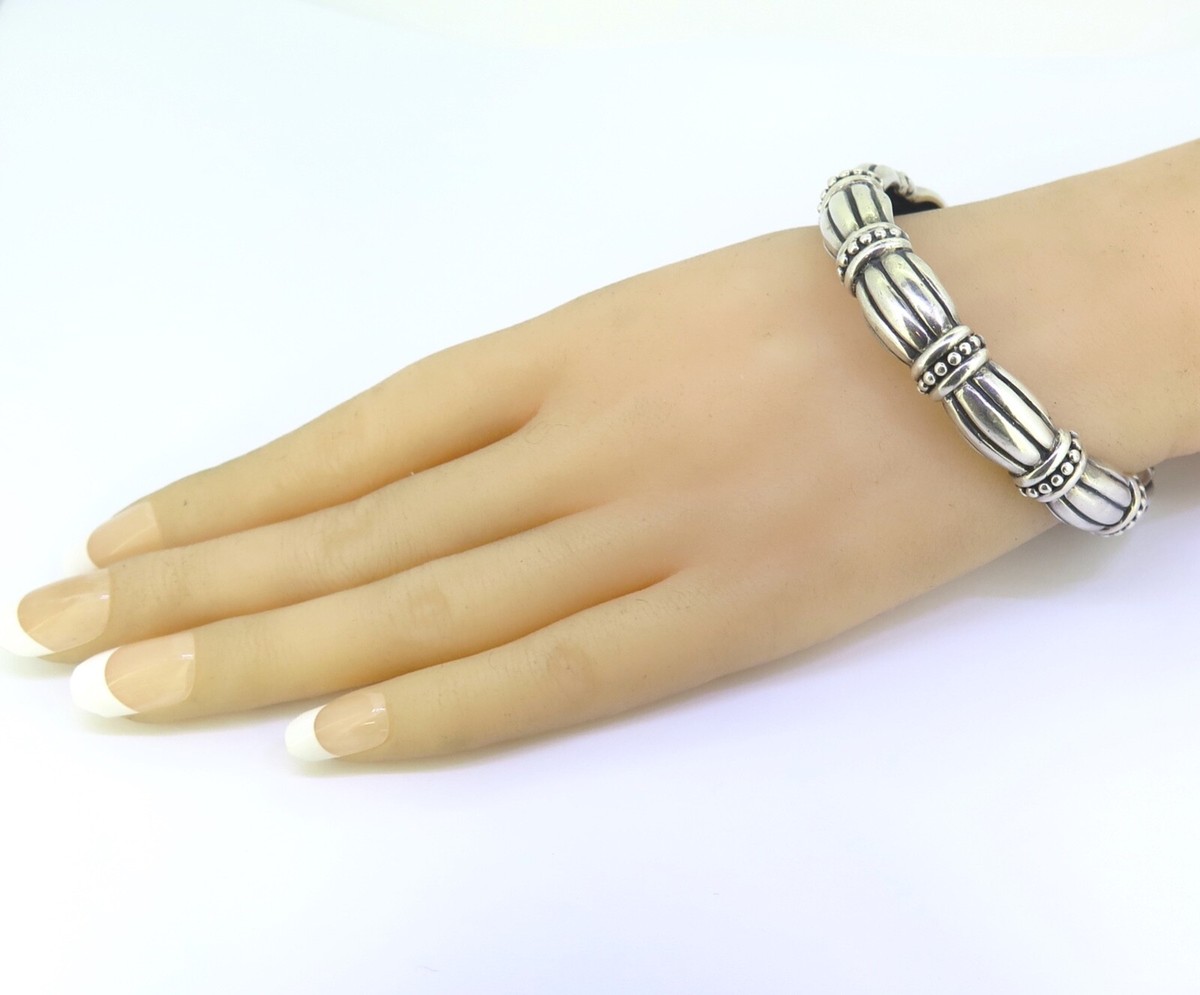 Vintage Sterling Silver Segmented Bamboo Design Open Ended