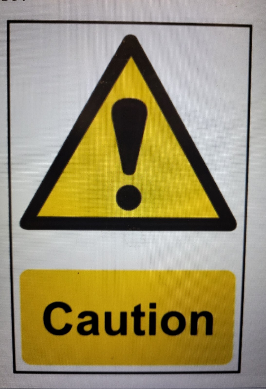 Caution Warning Safety Sign, Self-Adhesive Semi-Rigid PVC 200mm x 300mm