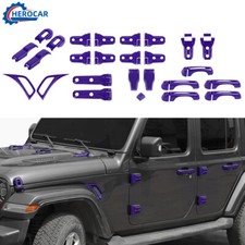 Purple Car Full Exterior Door Hinge Cover Trim Kit For Jeep Wrangler Jl 2018-23