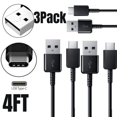 For Samsung S20 S10 Android 3 Pack Type C USB C Fast Charger Cable Charging Cord
