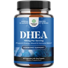 DHEA 100mg for Men and Women - Vegan High Strength for Enhanced Energy 60ct