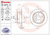 2X Brembo 08.5879.10 Bremsscheibe Hinten FüR Opel Saab