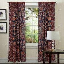 Indian Window Curtains Hippie Mandala Door Hanging Bohemian Valances panel