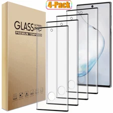4Pack For Galaxy Note 10 Plus 10+ Tempered Glass Screen Protector Case Friendly